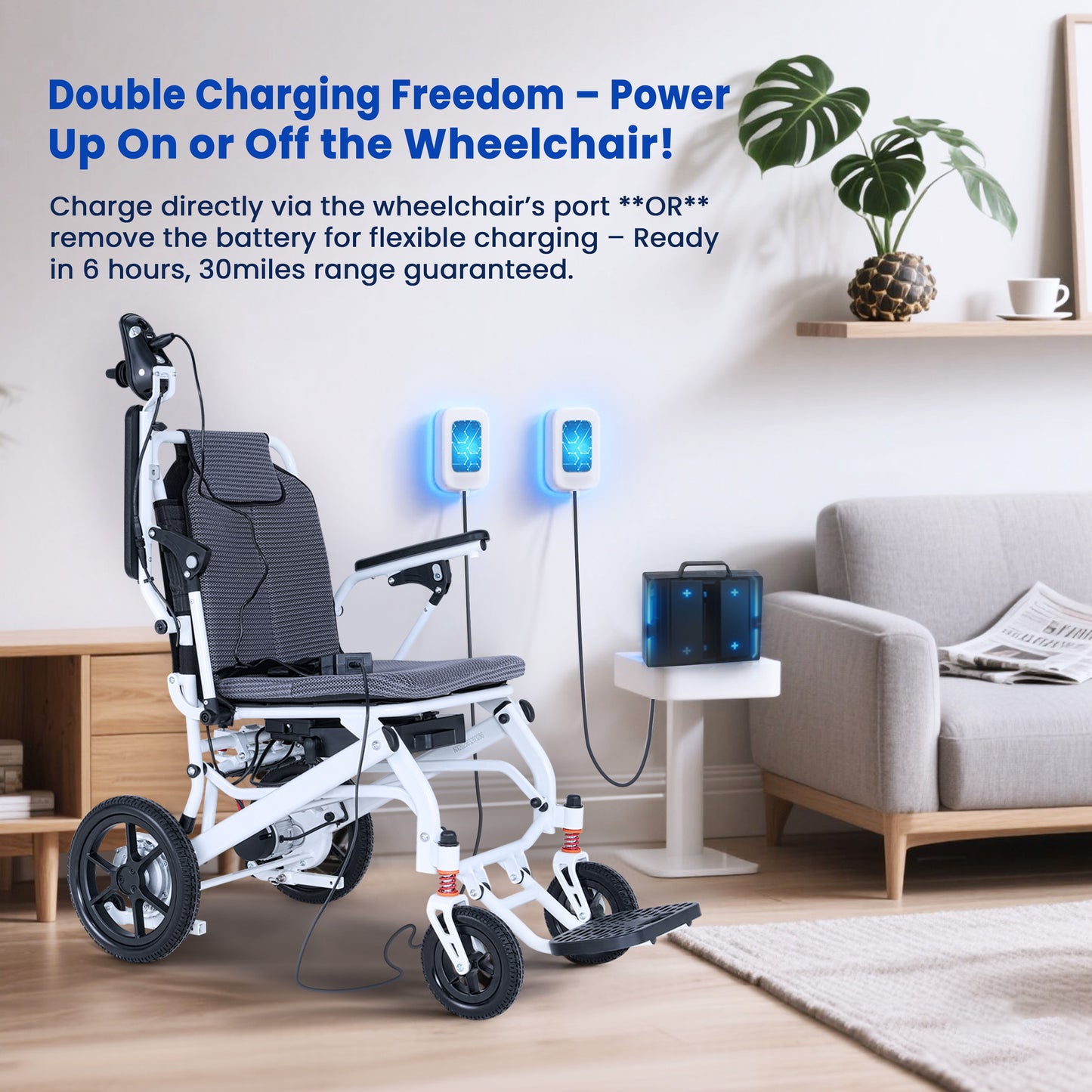 WEYRAL Ultra-Lightweight Foldable Electric Wheelchair – Long Range (48km)
