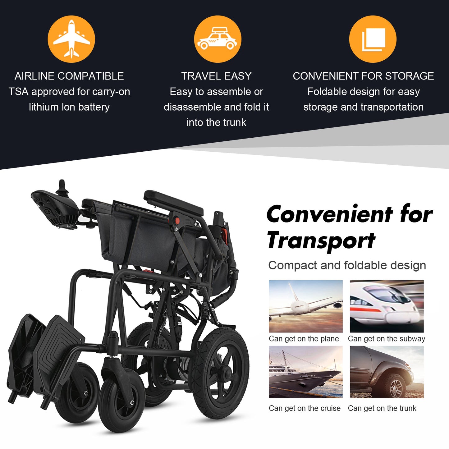 Electric Wheelchairs for Adults, Foldable Lightweight Power Wheelchair, 500W Dual Motors,18 Miles Longer Range, Upgraded Electromagnetic Intelligent Brake