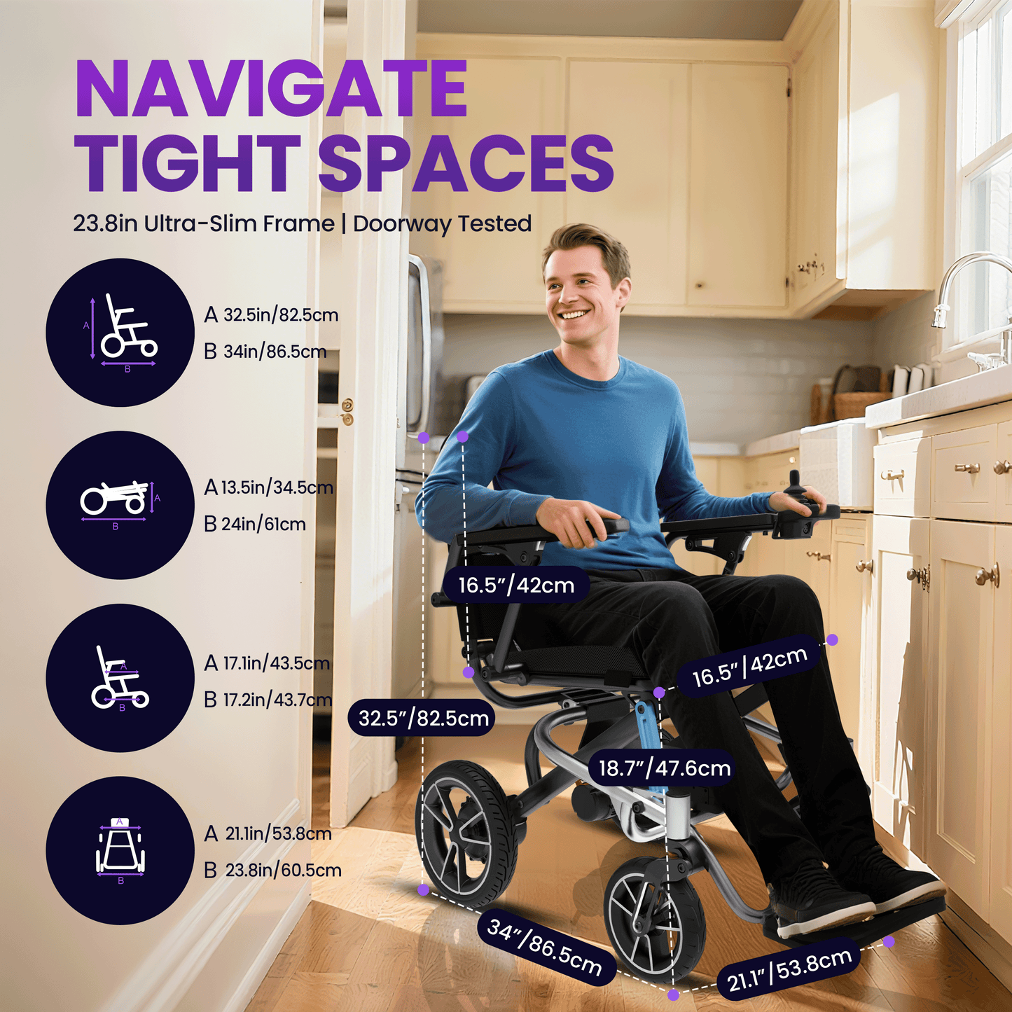 WEYRAL Ultra-Light Electric Wheelchair