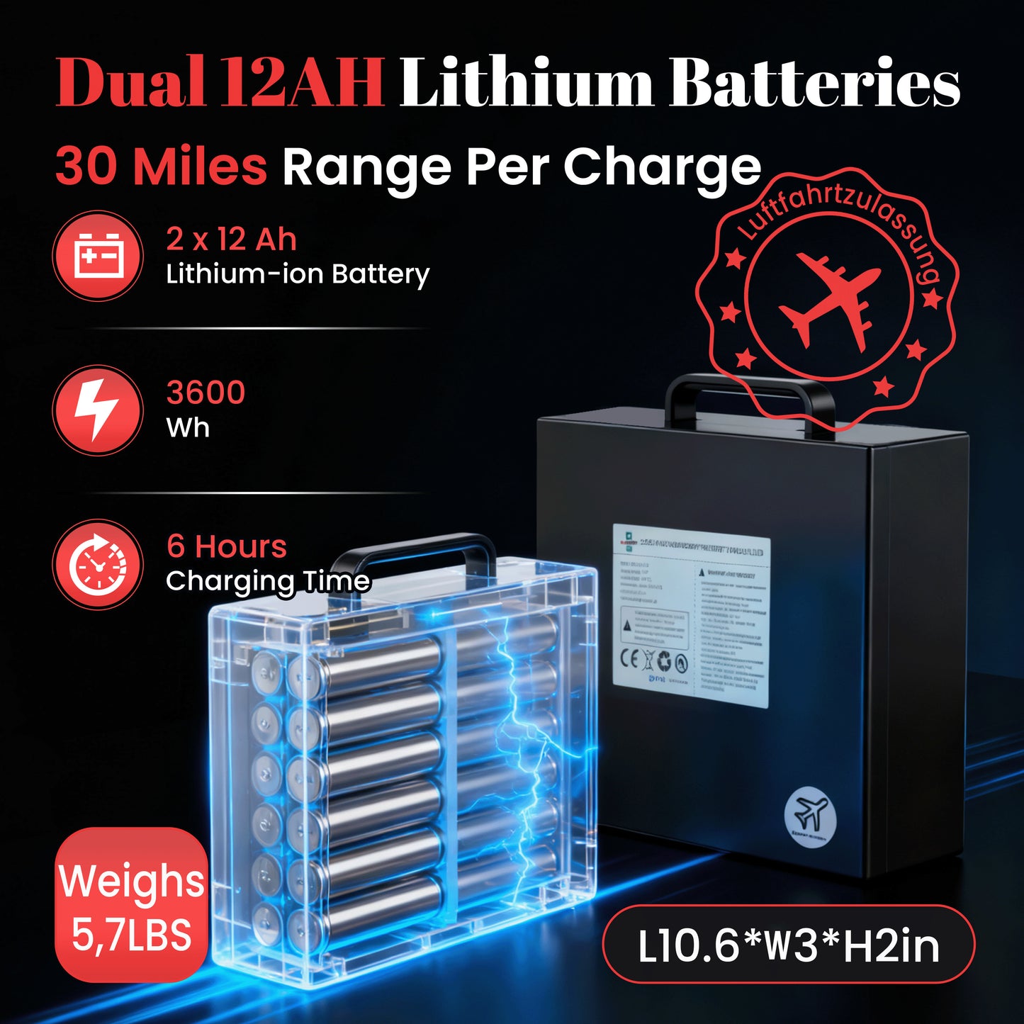 WEYRAL 48 KM Travel Electric Wheelchairs, 20.4 KG Motorized Wheelchair