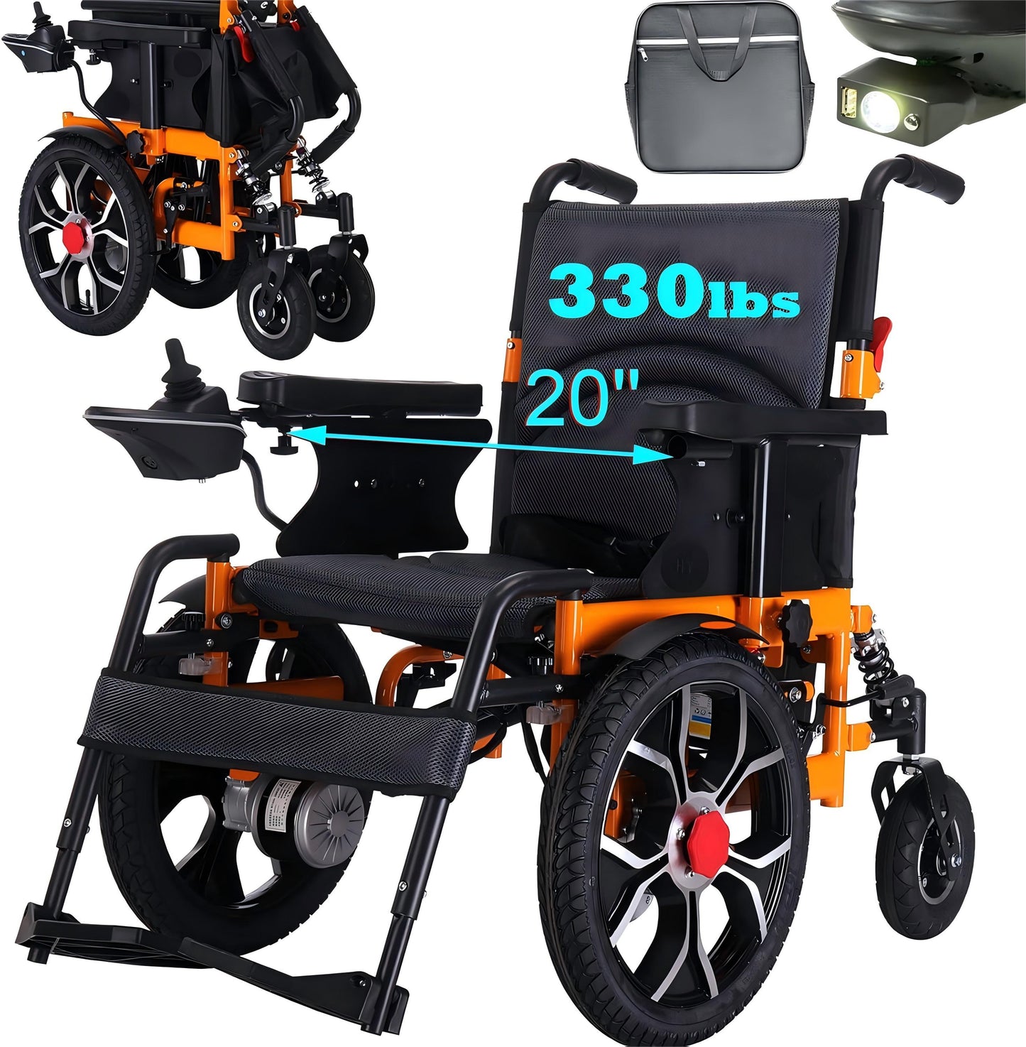 WEYRAL  16" Front Wheel Electric Wheelchairs, Orange