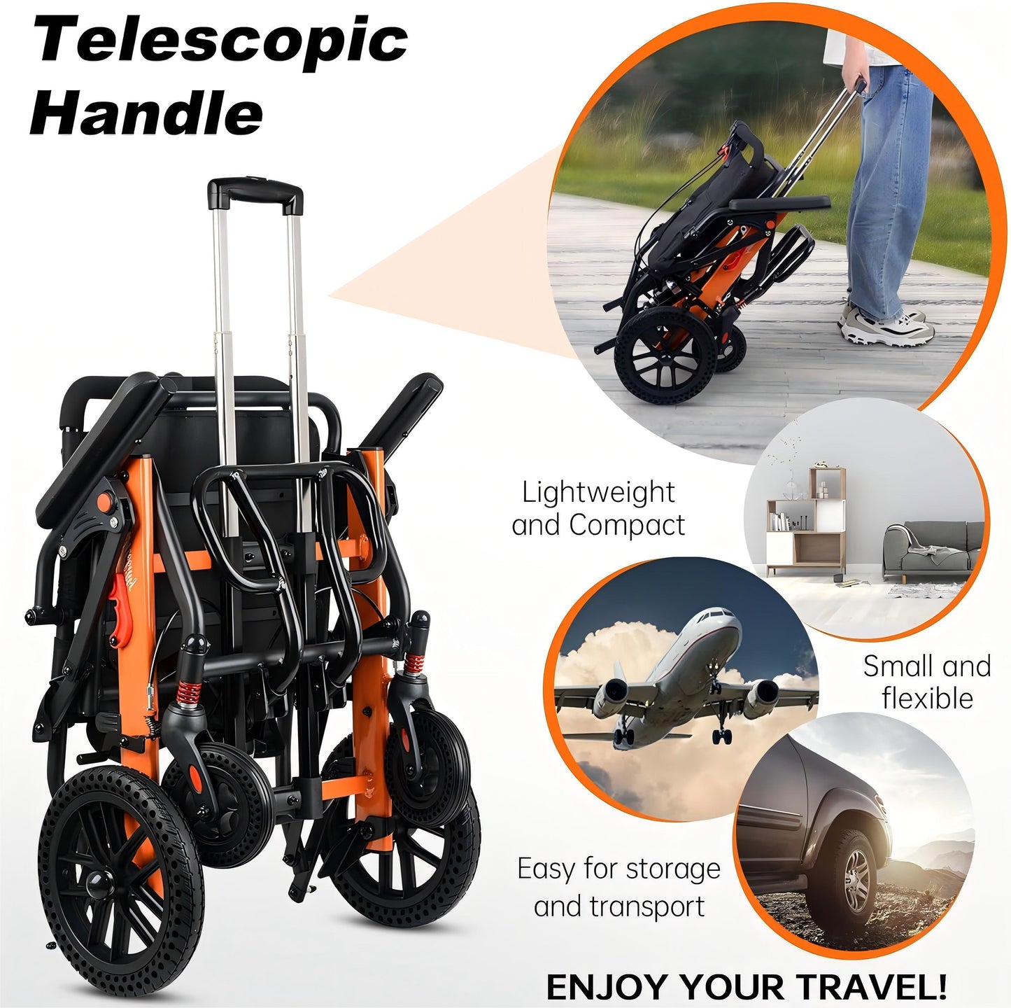 WEYRAL Transport Wheelchair，Orange