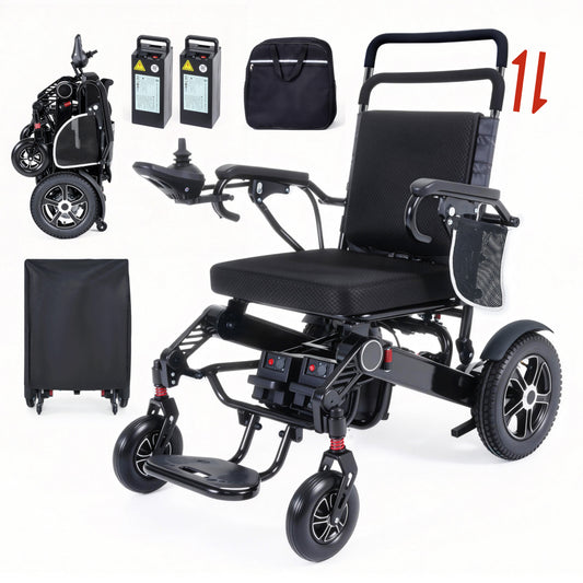 WEYRAL Foldable Electric Wheelchair 440lbs Heavy Duty Capacity, 30 Miles