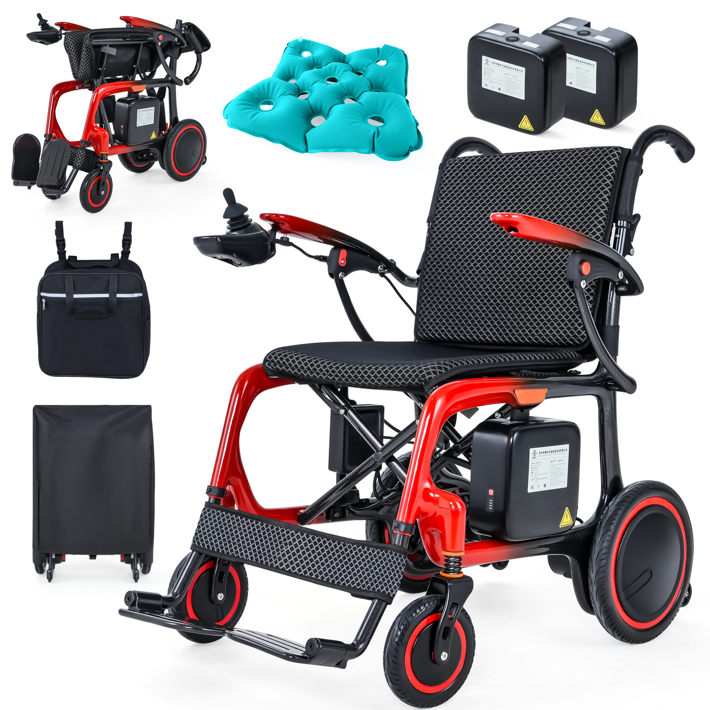 WEYRAL Ultra-Light Carbon Fiber Electric Wheelchair, 13.8 KG , 48 KM