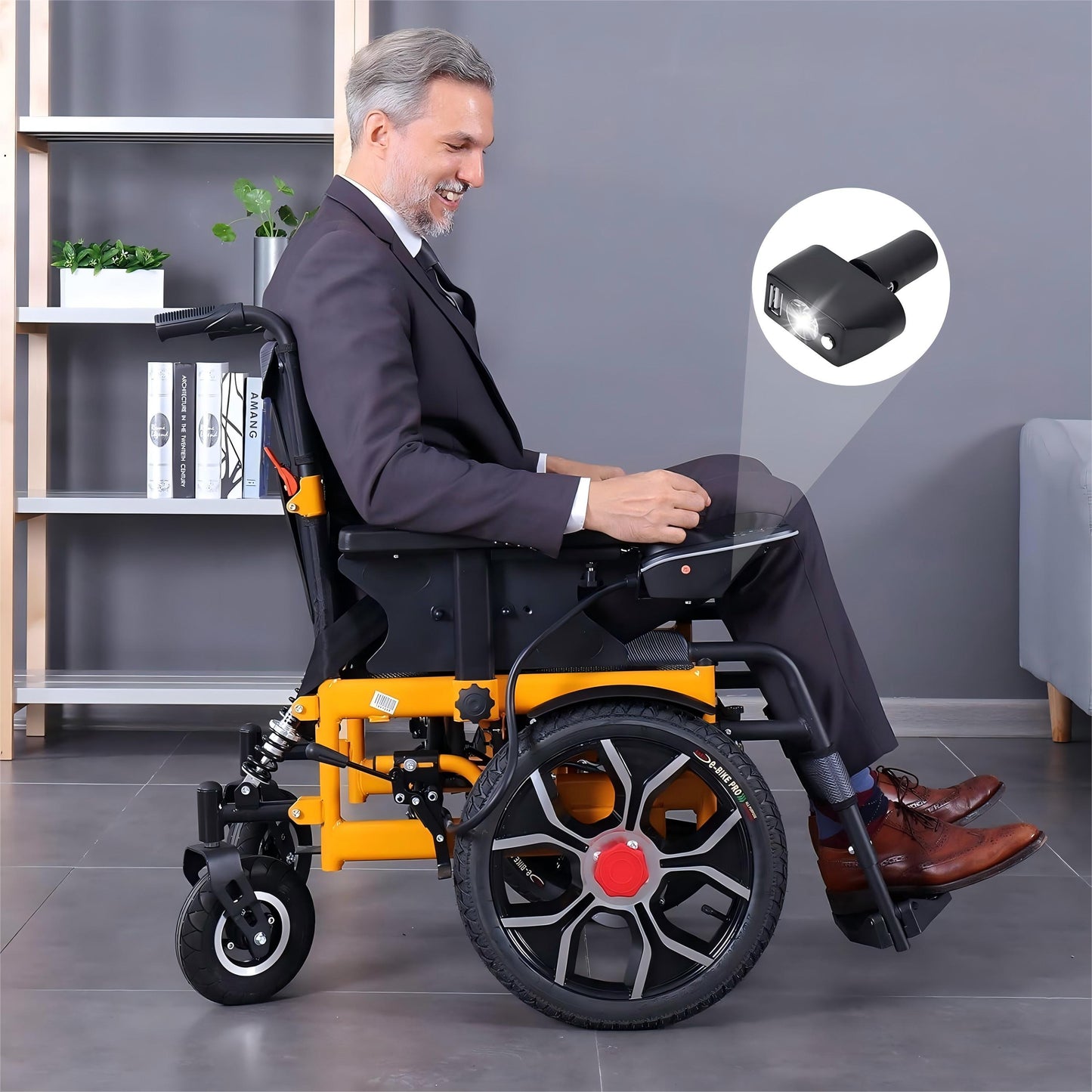 WEYRAL  16" Front Wheel Electric Wheelchairs, Orange