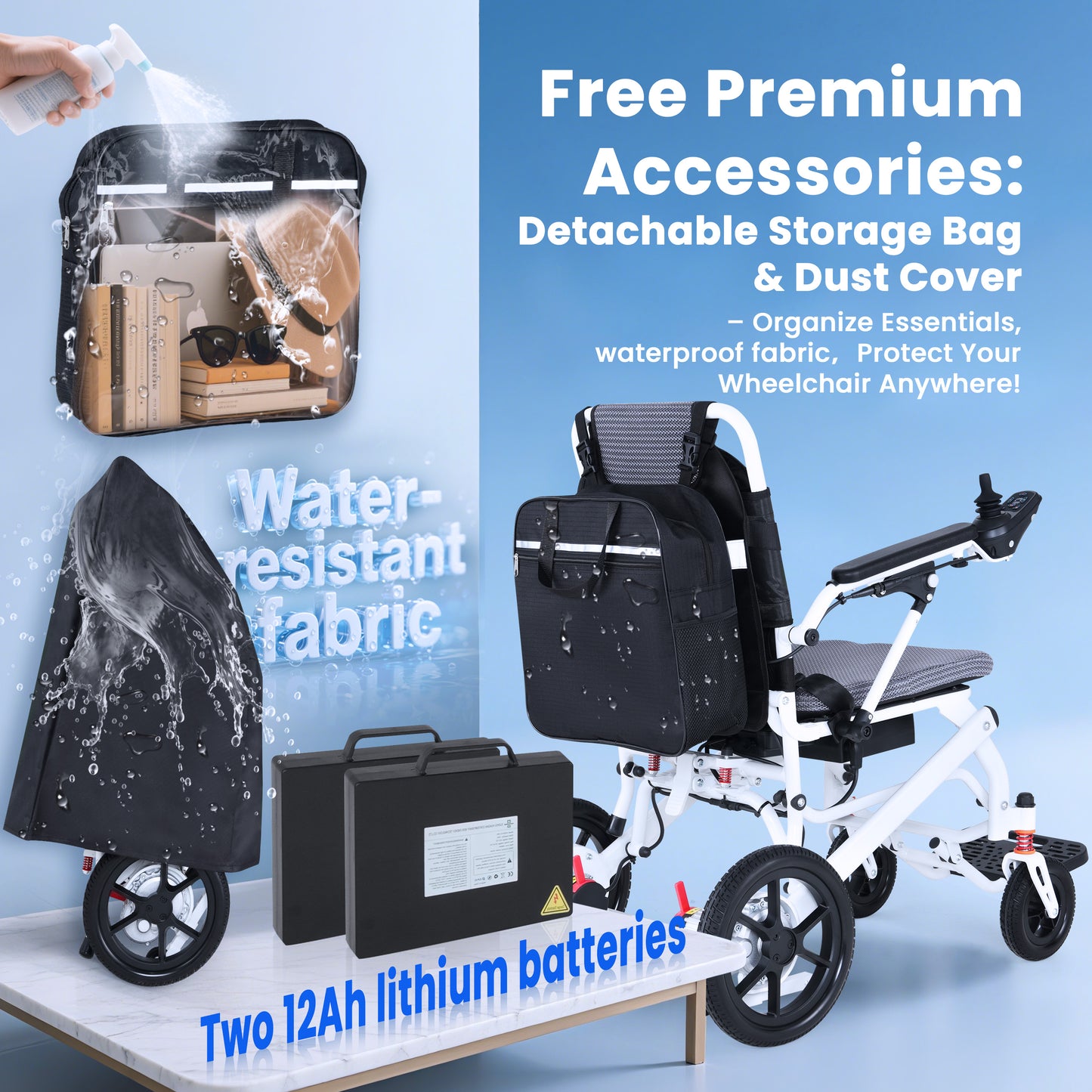 WEYRAL Ultra-Lightweight Foldable Electric Wheelchair – Long Range (48km)