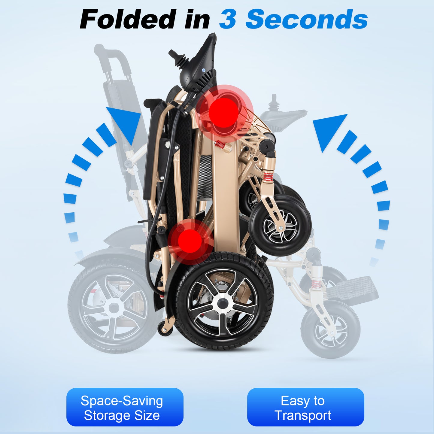 WEYRAL Portable Electric Wheelchair , 700W Motor & 48 KM Range