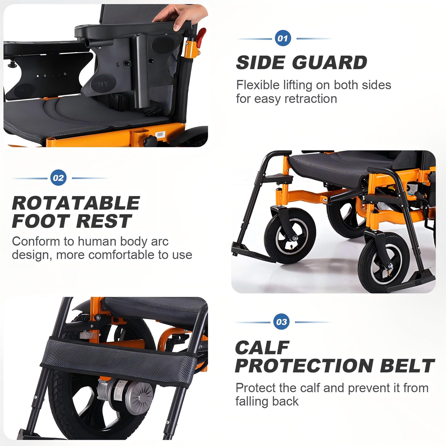 WEYRAL  16" Front Wheel Electric Wheelchairs, Orange