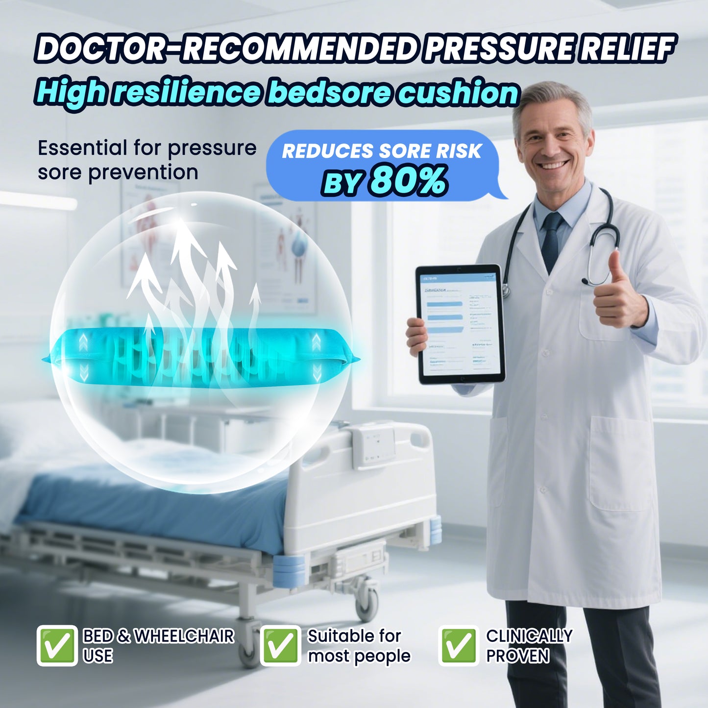 WEYRAL 18" Waffle Cushion,Light Blue