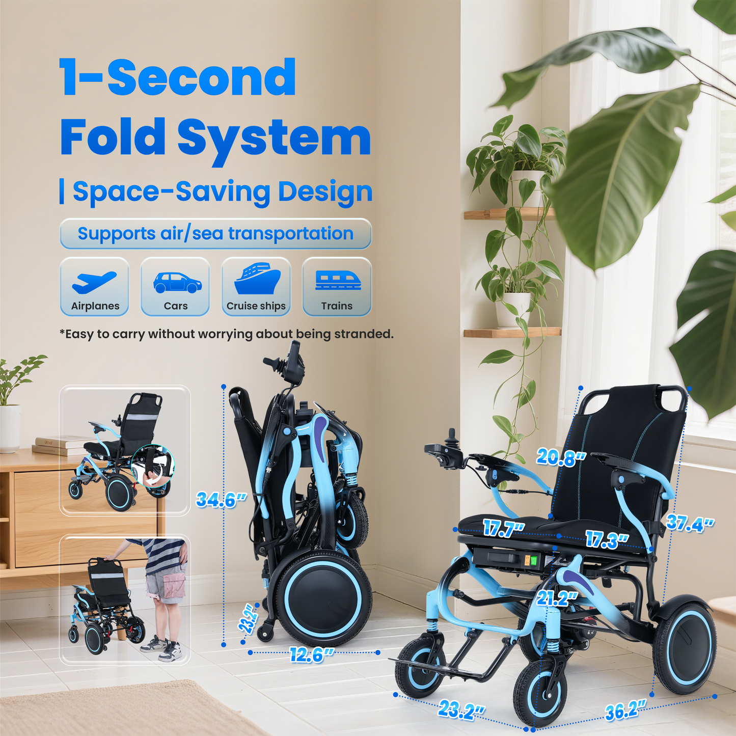 WEYRAL Lightweight Carbon Fiber Electric Wheelchair