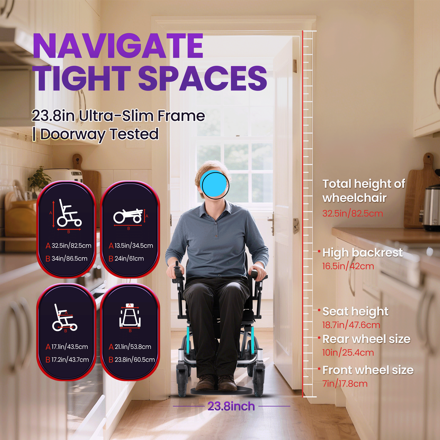 WEYRAL Ultra-Light Electric Wheelchair