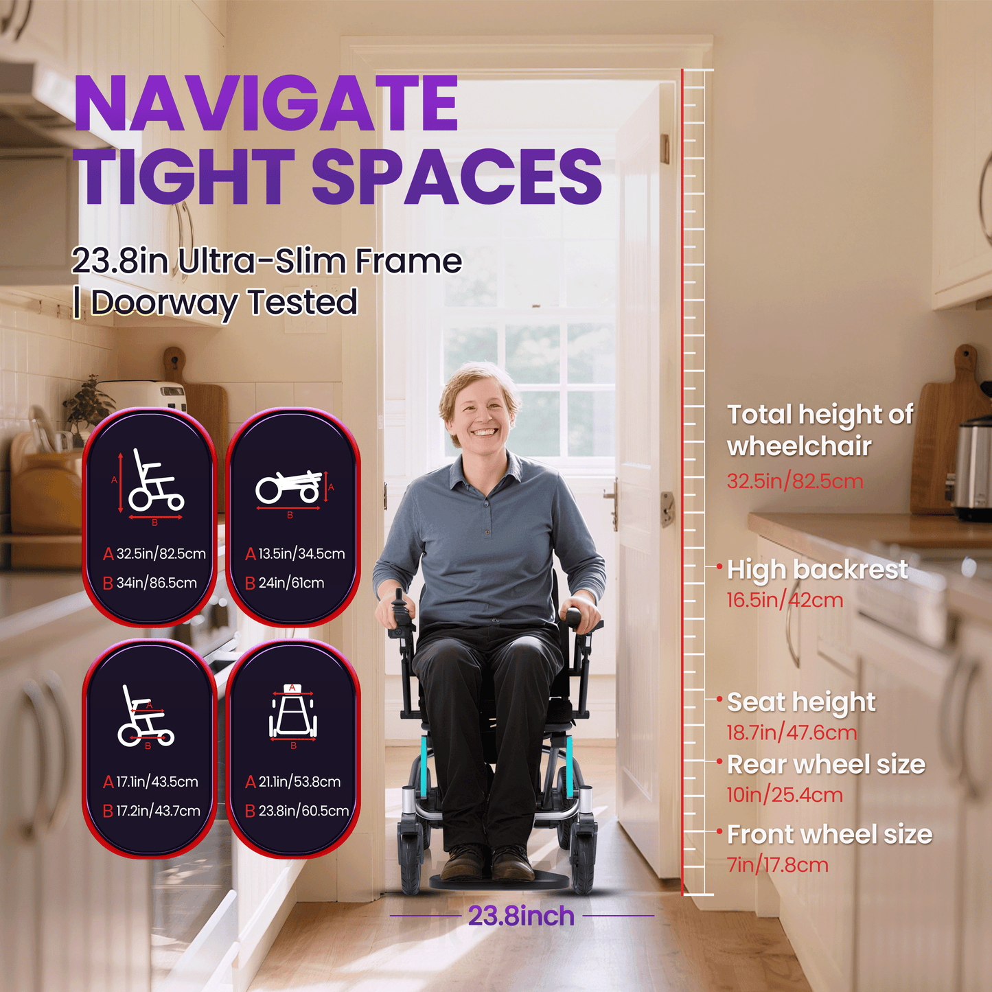 WEYRAL Ultra-Light Electric Wheelchair