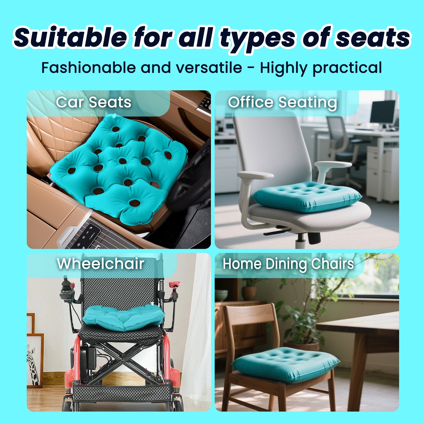 WEYRAL 18" Waffle Cushion,Light Blue