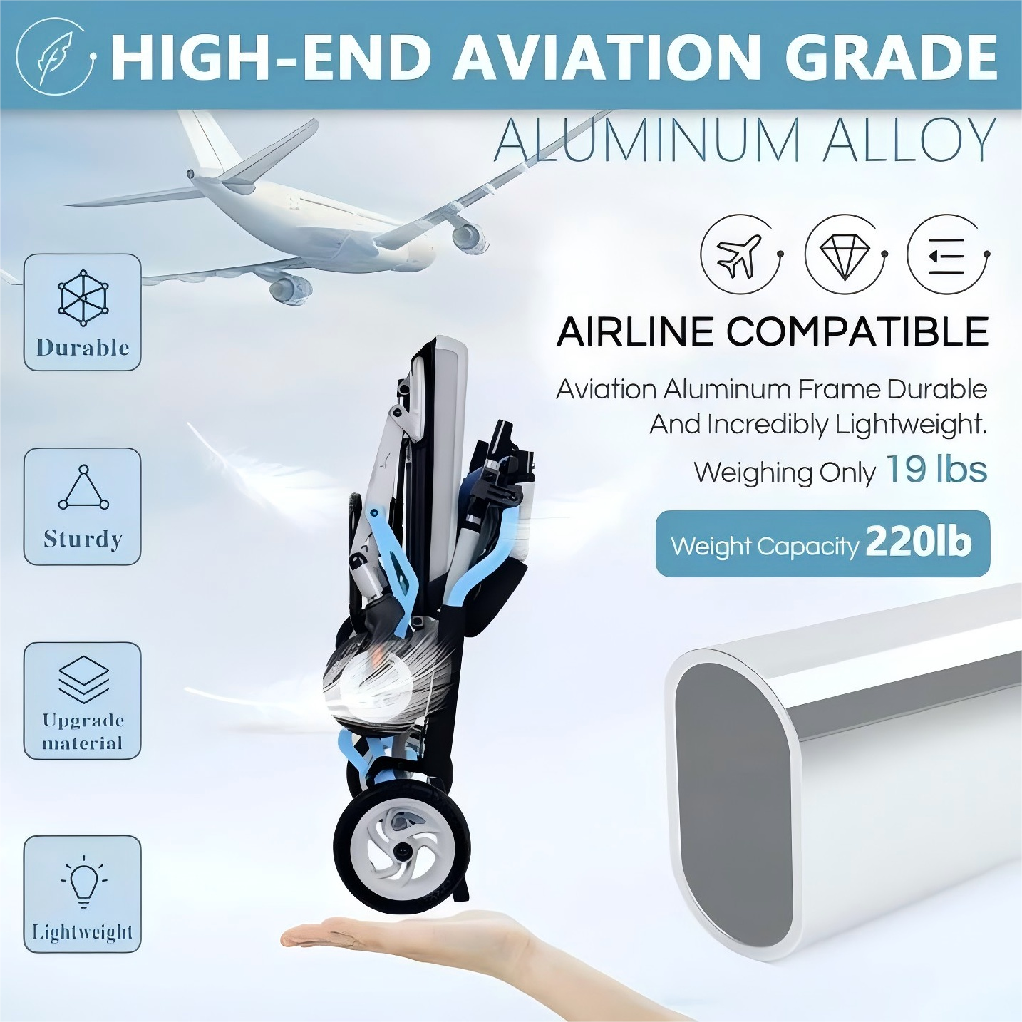 WEYRAL Transport Wheelchair,Blue