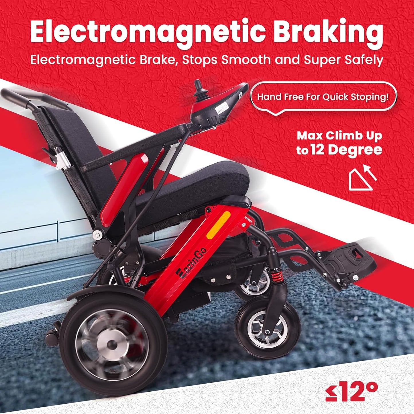 35+ Miles Extra Long Travel Range, Electric Wheelchair for Adults Lightweight Foldable, All Terrain Motorized Power Wheelchair Portable, Airline Approved (2 Batteries)