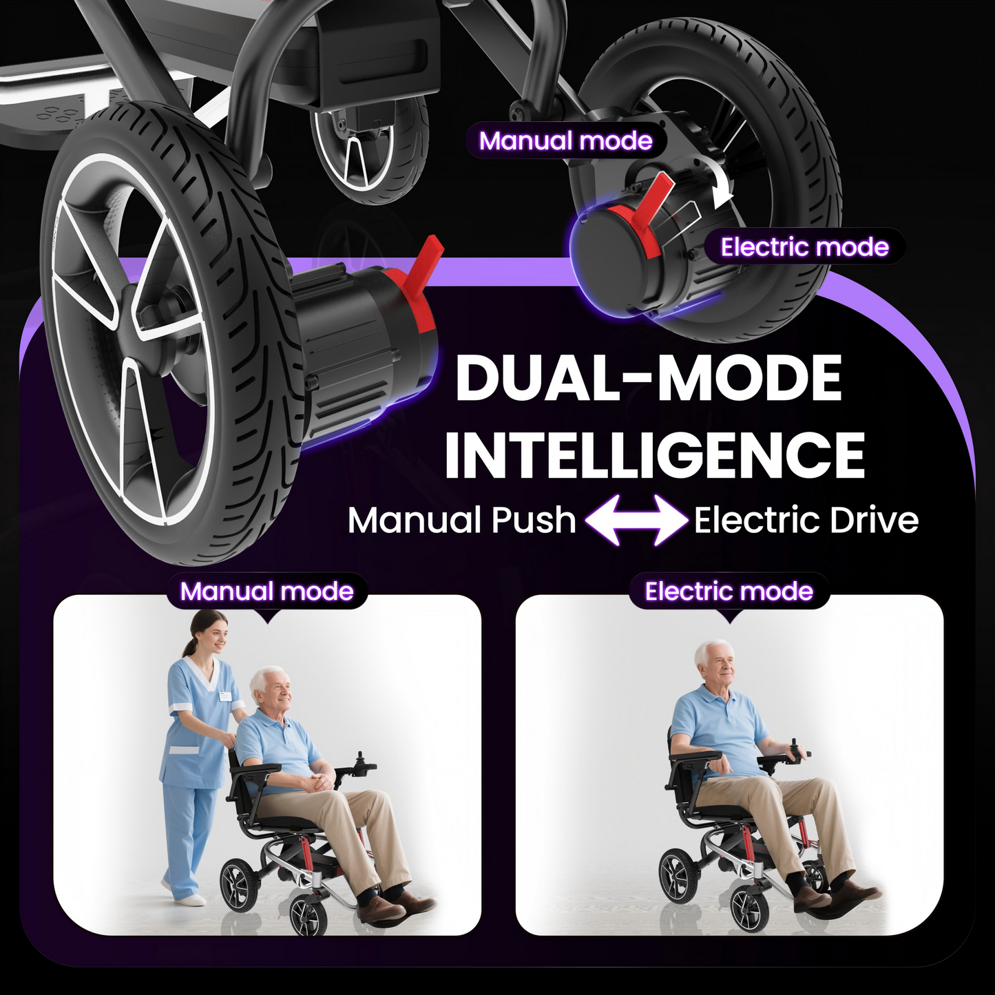 WEYRAL 24 Miles Electric Wheelchairs , 39 lb