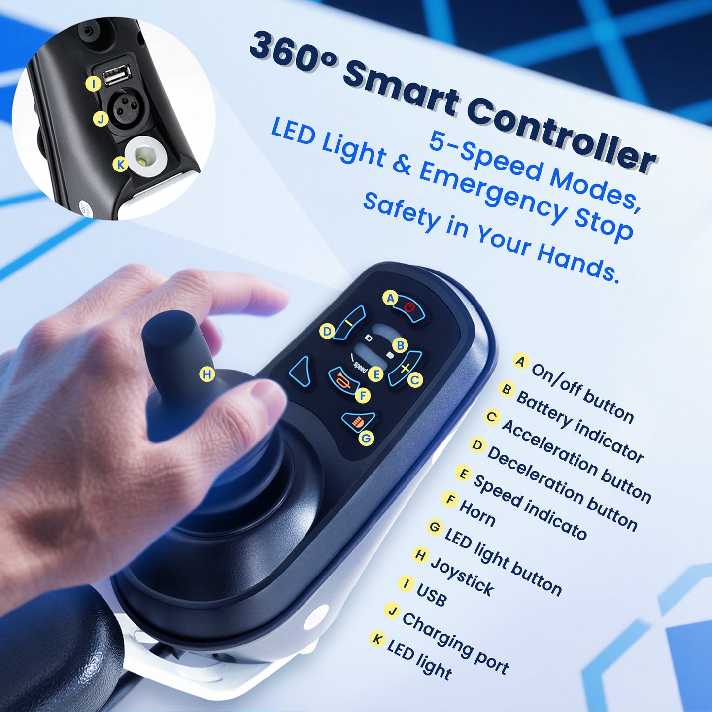 WEYRAL Ultra-Lightweight Foldable Electric Wheelchair – Long Range (48km)