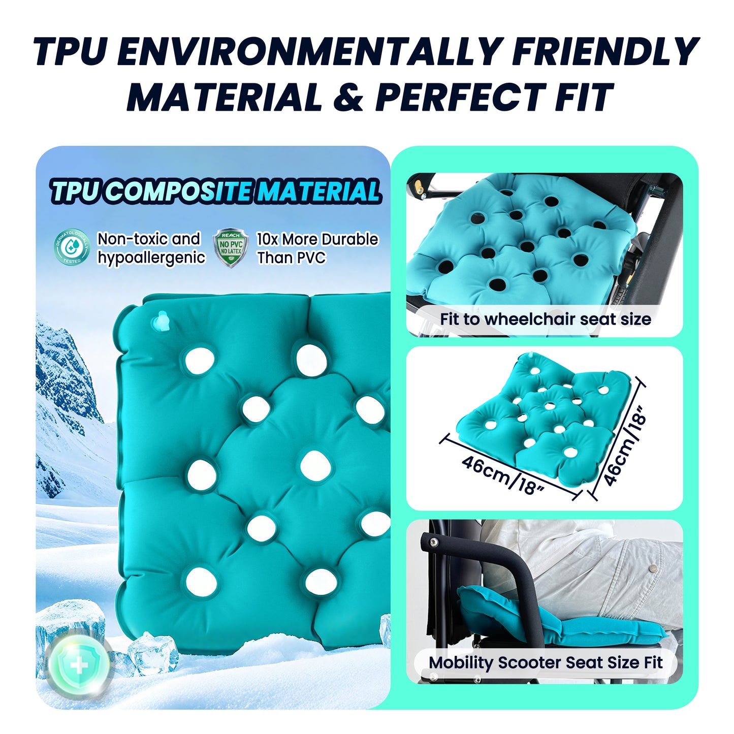 WEYRAL 18" Waffle Cushion,Light Blue