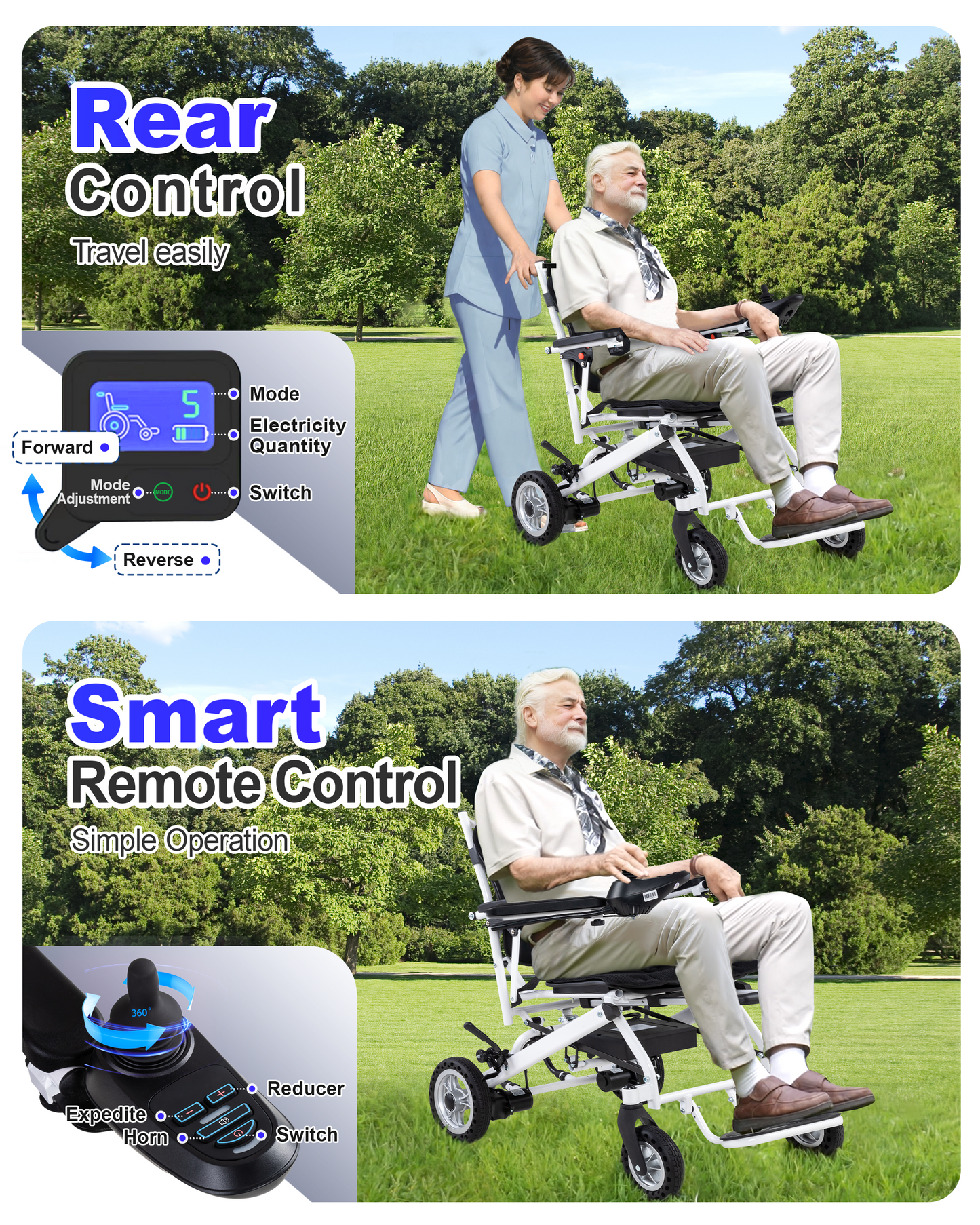 WEYRAL 25 Miles Electric Wheelchair, Dual Lithium Batteries