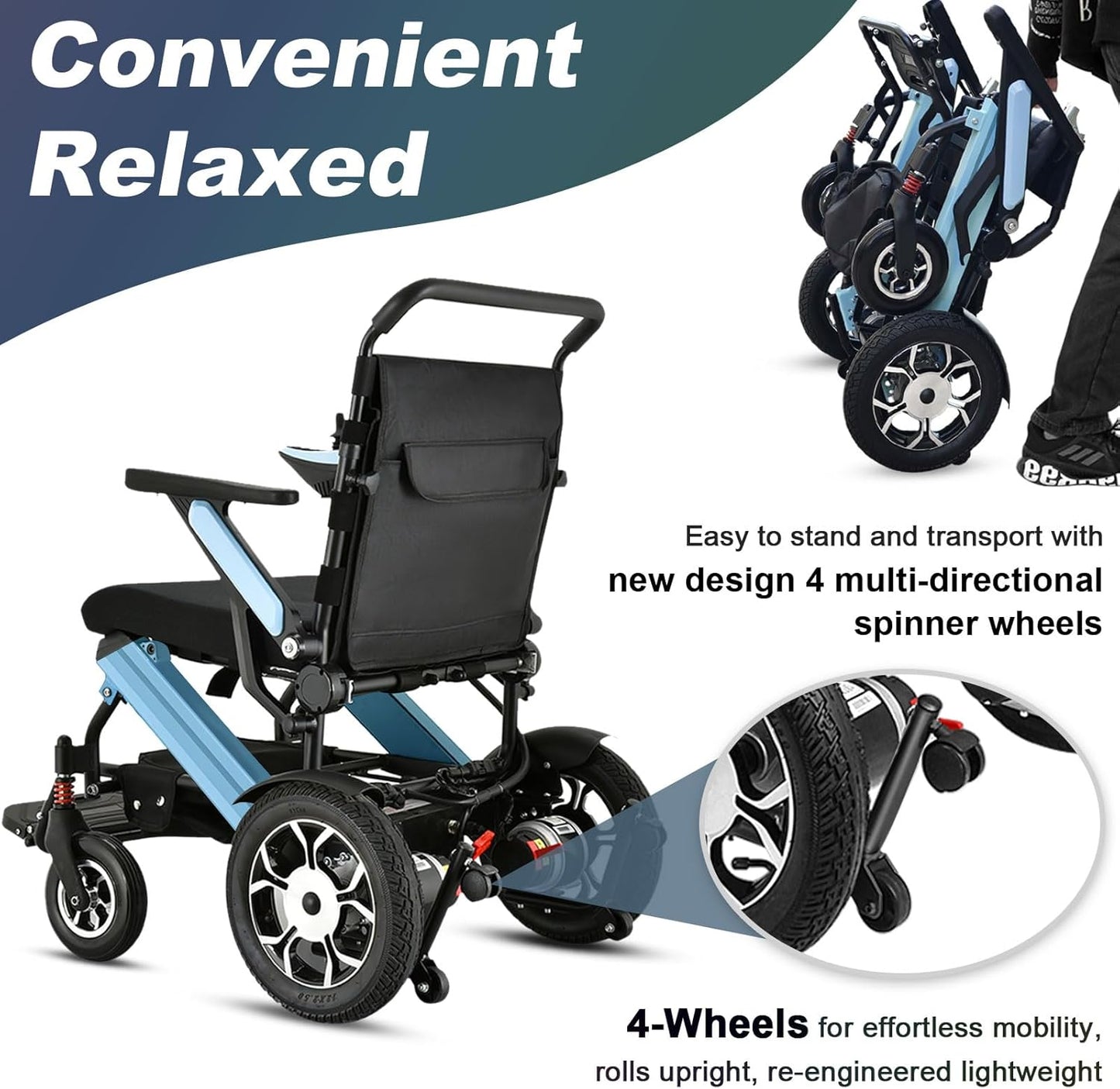 WEYRAL Electric Wheelchair Dual Battery (56 km) & 700W Power