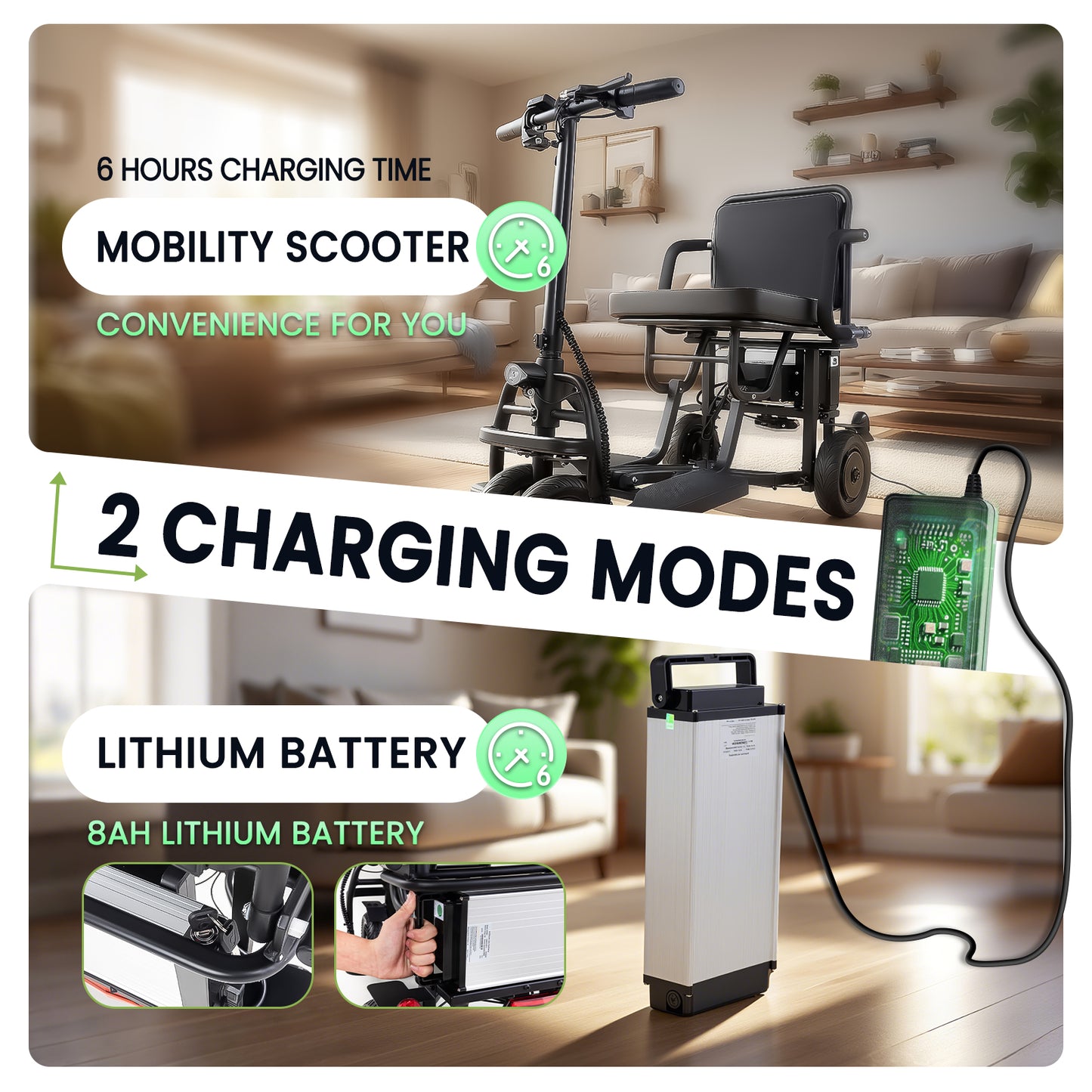 WEYRAL 3-Wheel Electric Mobility Scooter , 300W Motor & 32km Long Range