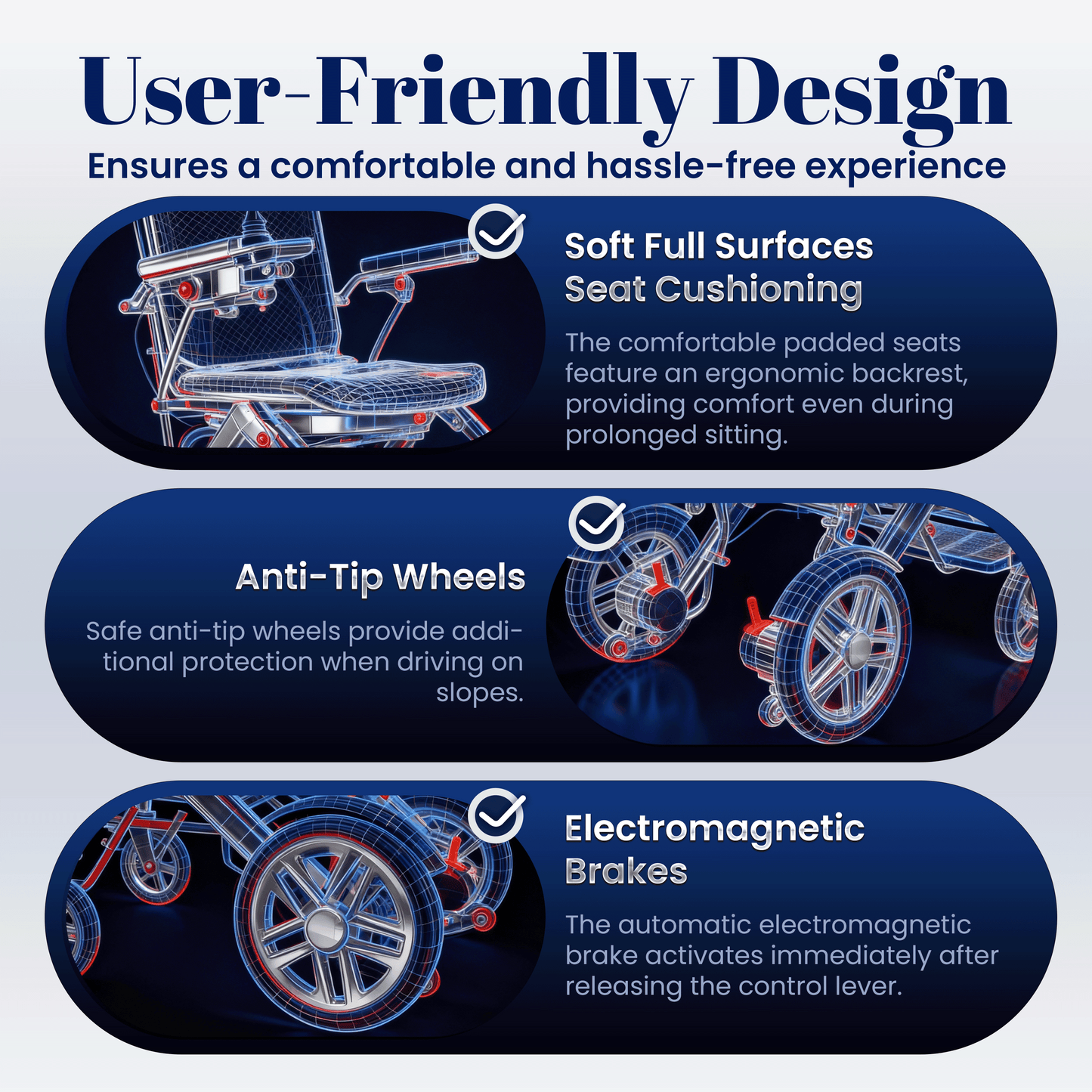 WEYRAL 48 KM Travel Electric Wheelchairs, 20.4 KG Motorized Wheelchair