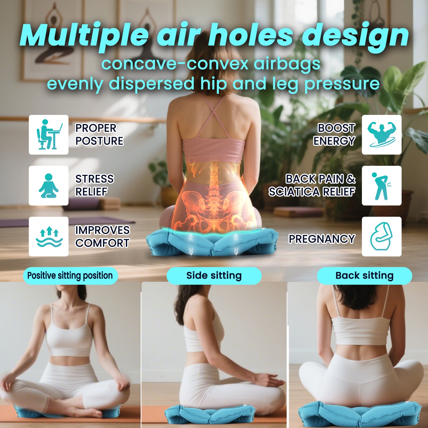 WEYRAL 18" Waffle Cushion,Light Blue