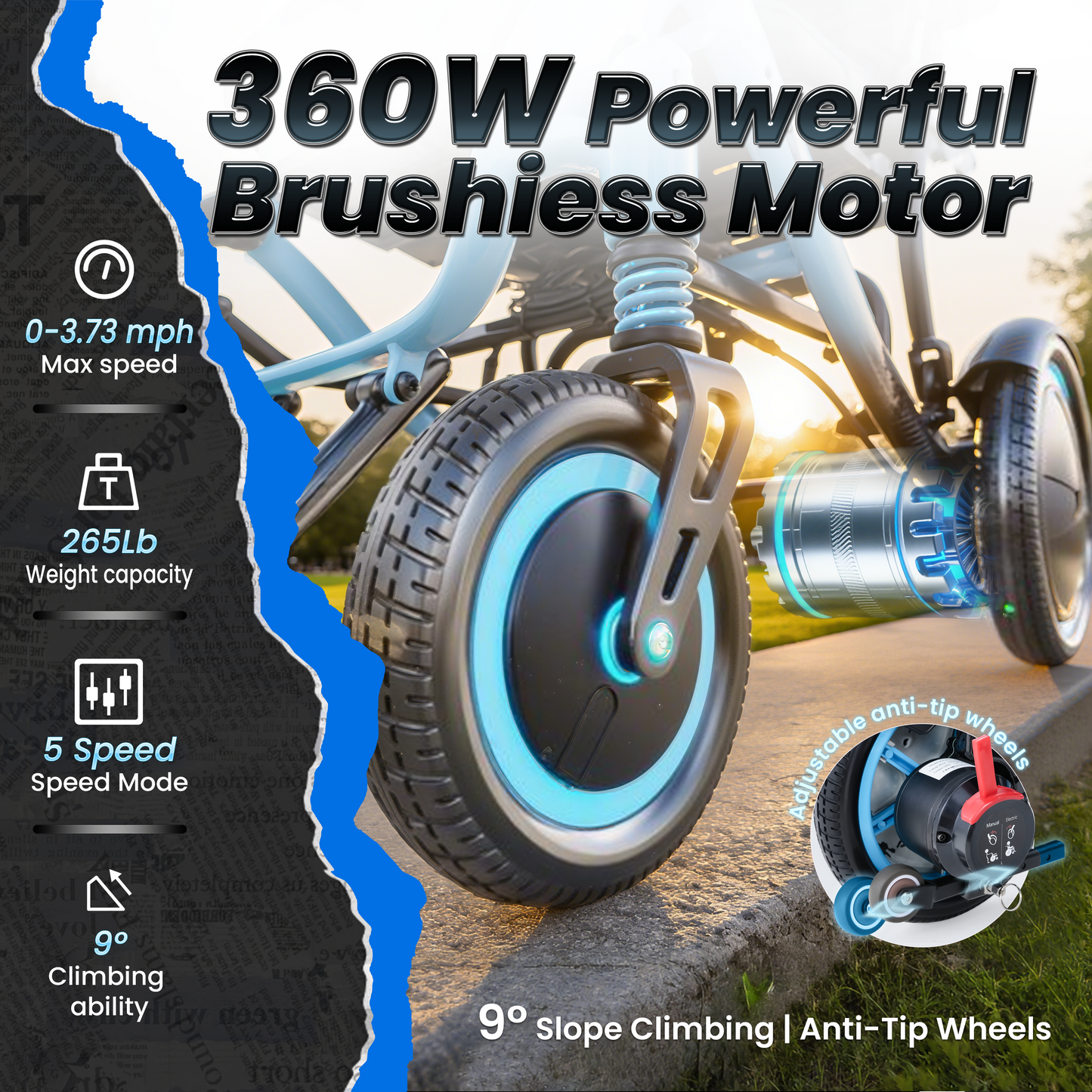 WEYRAL Lightweight Carbon Fiber Electric Wheelchair