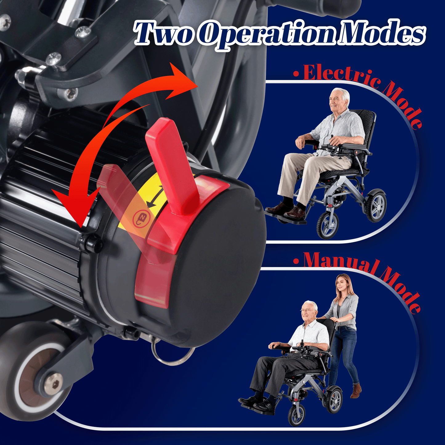 WEYRAL 48 KM Travel Electric Wheelchairs, 20.4 KG Motorized Wheelchair