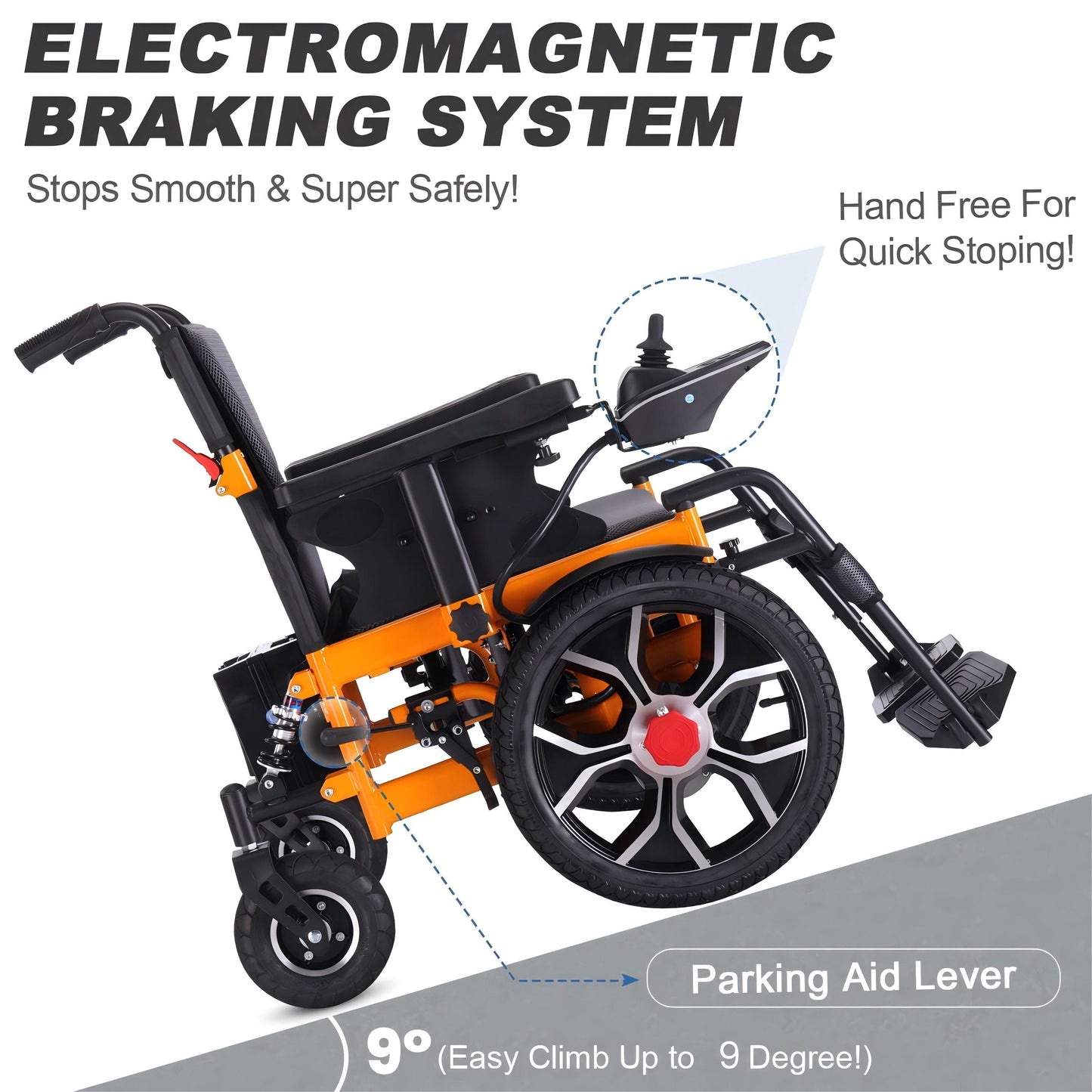 WEYRAL  16" Front Wheel Electric Wheelchairs, Orange