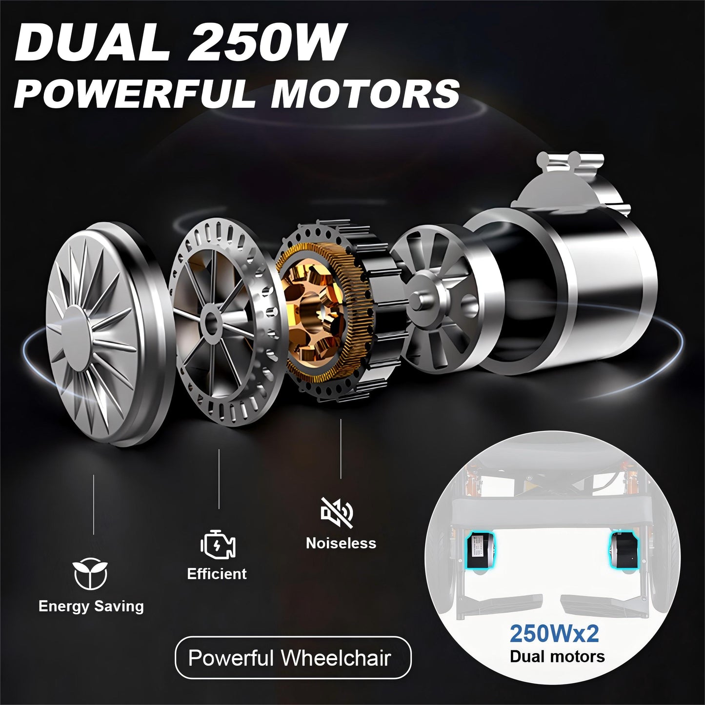 WEYRAL  16" Front Wheel Electric Wheelchairs, Orange