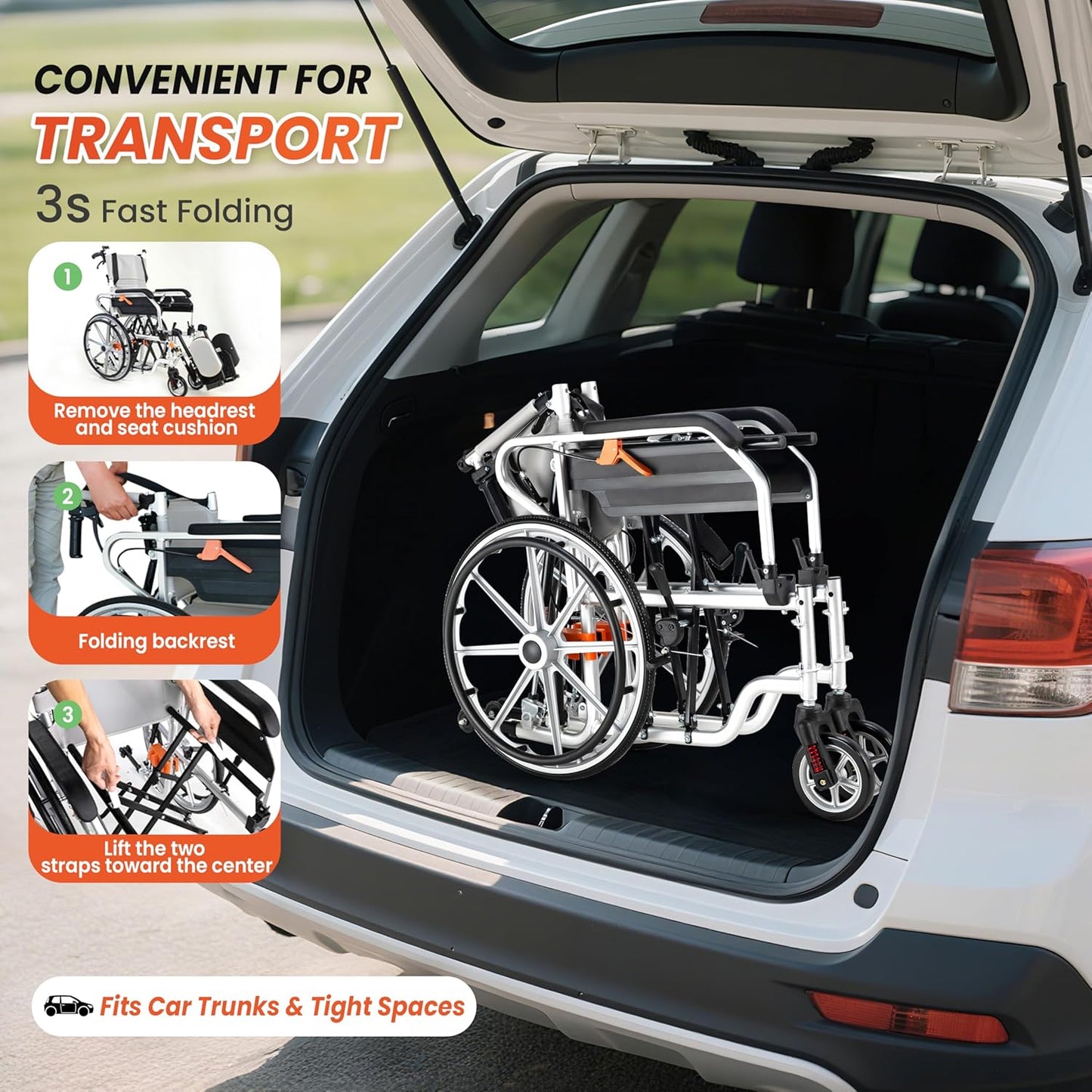 WEYRAL Recline Transport Wheelchair