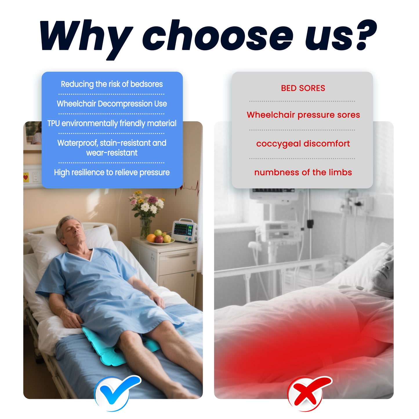 WEYRAL 18" Waffle Cushion,Light Blue