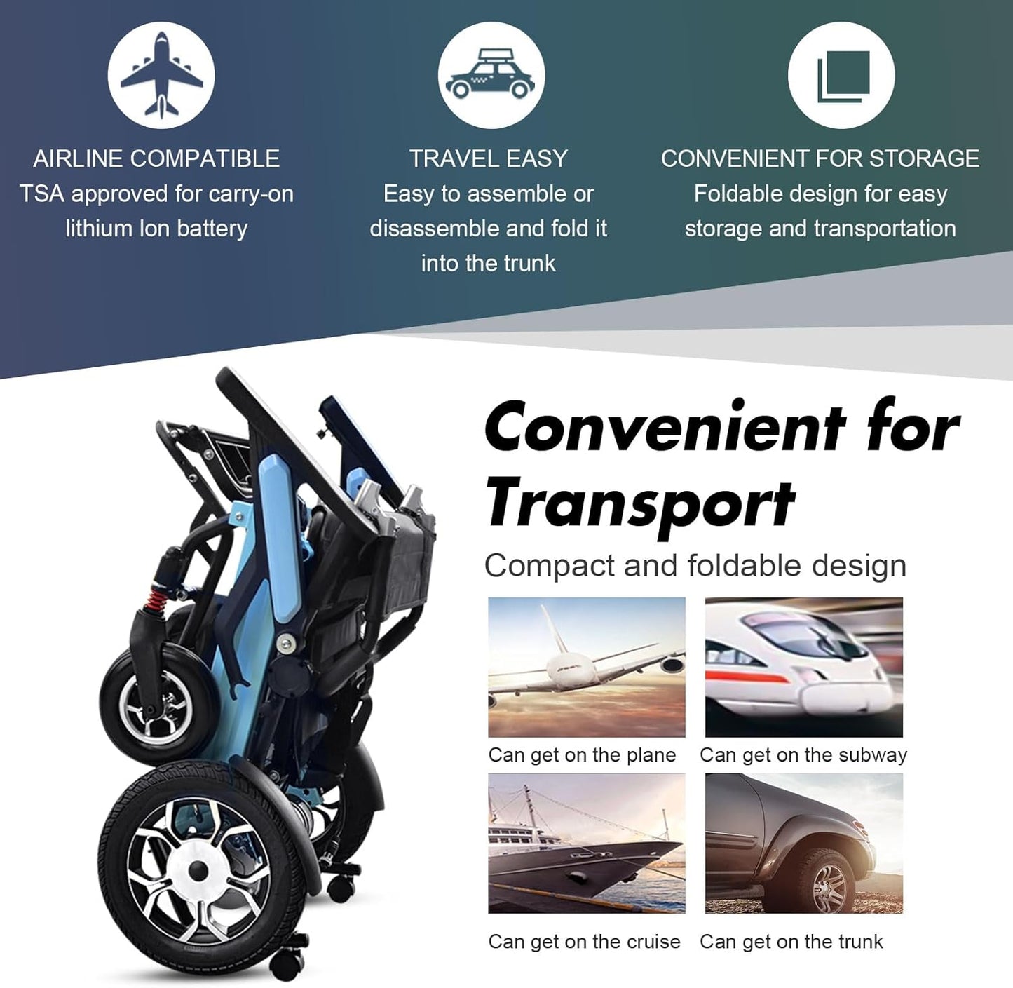 WEYRAL Electric Wheelchair Dual Battery (56 km) & 700W Power