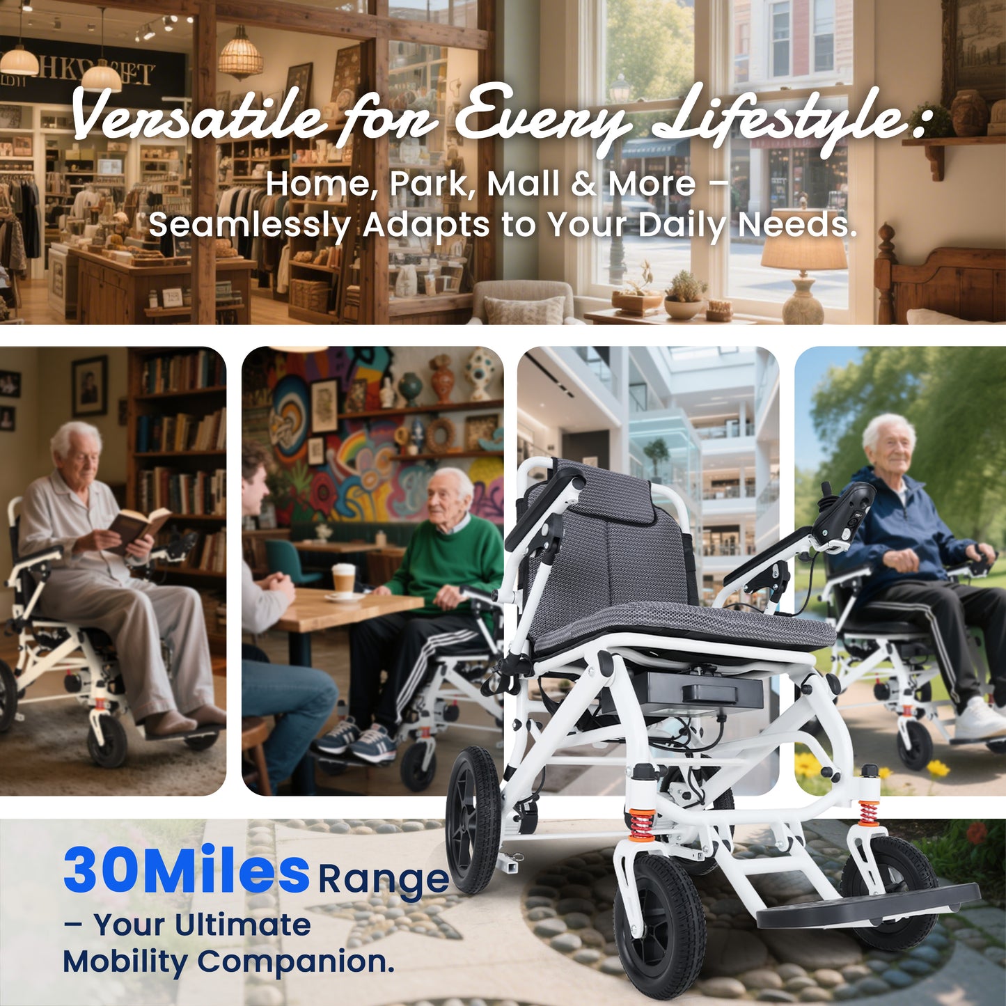 WEYRAL Ultra-Lightweight Foldable Electric Wheelchair – Long Range (48km)