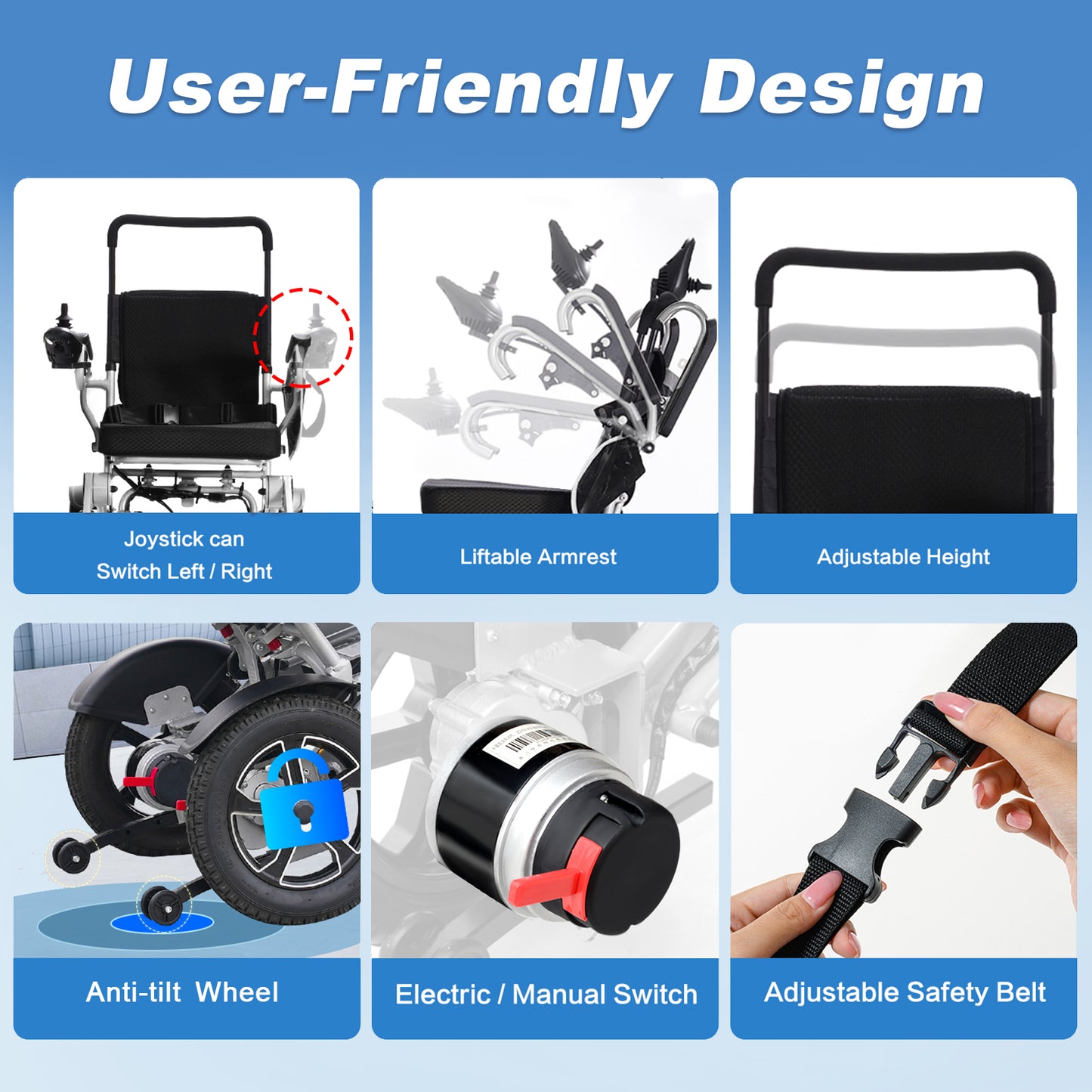 WEYRAL Foldable Electric Wheelchair ,48 KM Miles Range & 700W