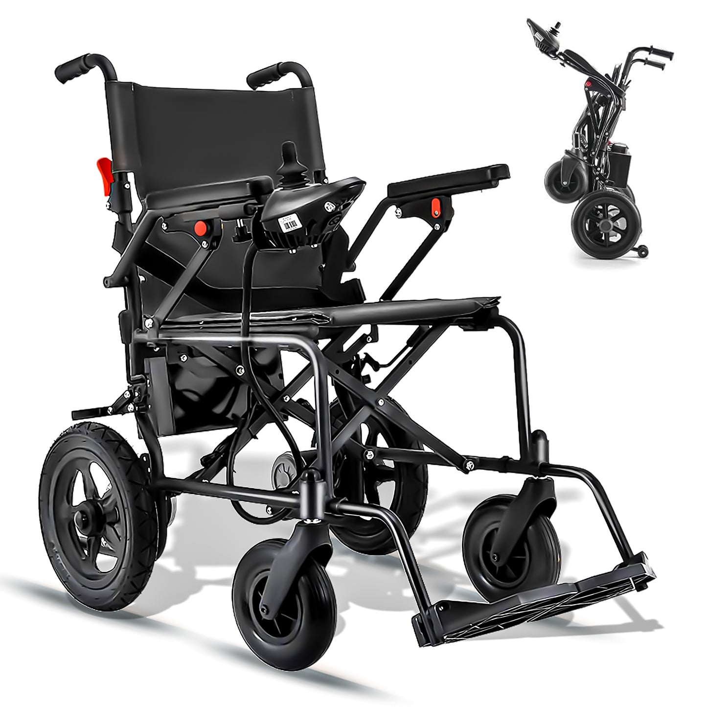 Electric Wheelchairs for Adults, Foldable Lightweight Power Wheelchair, 500W Dual Motors,18 Miles Longer Range, Upgraded Electromagnetic Intelligent Brake