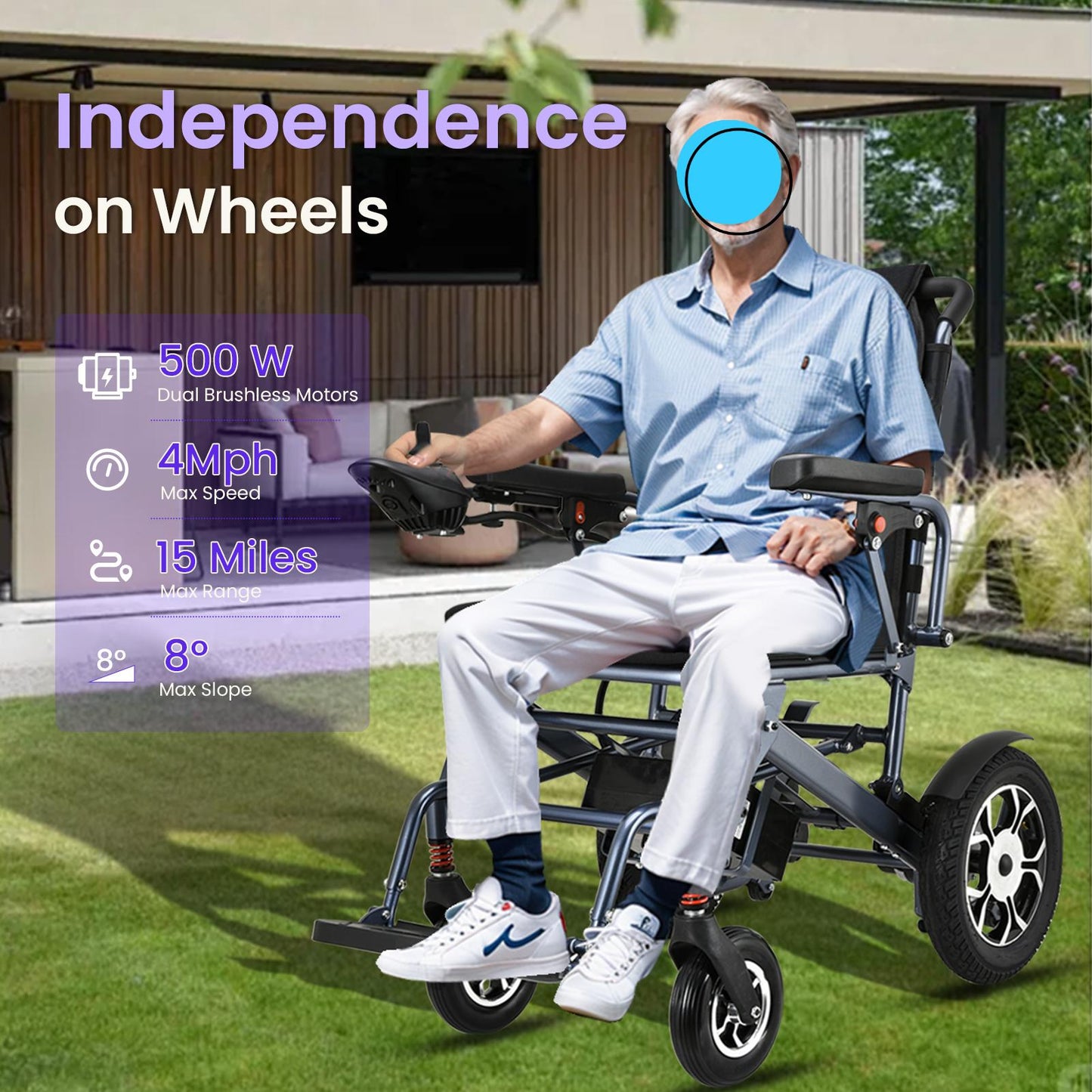 WEYRAL 15 Miles Electric Wheelchair , Blue