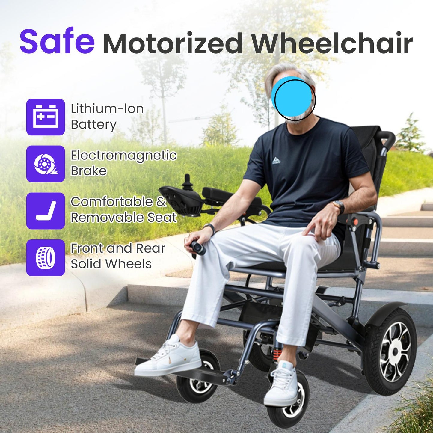 WEYRAL 15 Miles Electric Wheelchair , Blue