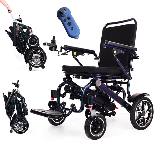 WEYRAL Electric Wheelchair with Telescopic Drawbar and Bluetooth Remote Control